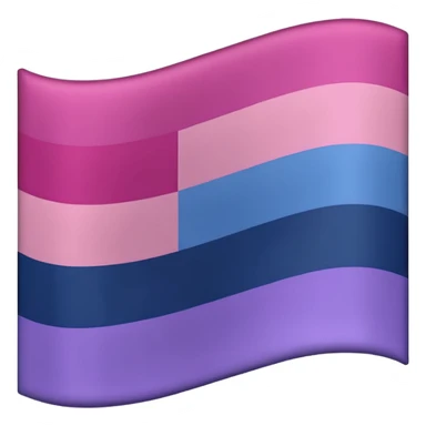 A flag with three different colored stripes, a darkest pink, a light purple and a navy blue, but a little lighter sticker