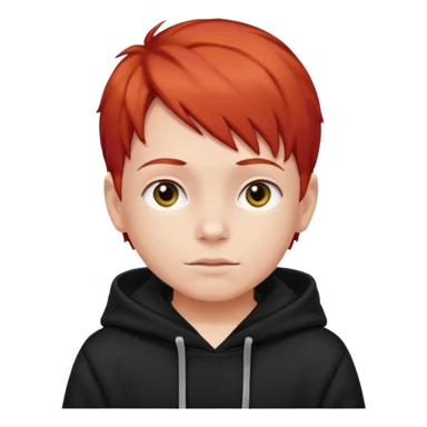 child with red hair and black hoodie sticker