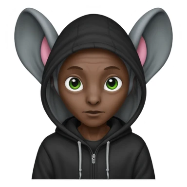 Aliens Dark gray, hoodie, long big ears sticker