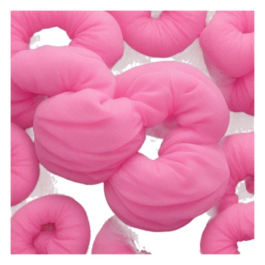 Synthetic pink mesh bath loofah sticker