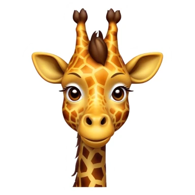 Cinematic Comical Giraffe Portrait Emoji, Head tilted dramatically with an exaggeratedly amused expression, featuring a striking, patterned Fur with playful patches and a long, quirky neck, wide, expressive eyes filled with playful disbelief, Simplified yet hilariously expressive features, highly detailed, glowing with a slightly sassy glow, high shine, dramatic yet playful, stylized with an air of cheeky mischief, bright and endearing, soft glowing outline, capturing the essence of a spirited and over-the-top giraffe, so meme-worthy it feels like it could tower its way into internet fame instantly! sticker