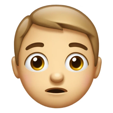 An embarrassed emoji holding back tears sticker