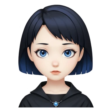 gotica de cabelo curto estilo a protagonista do anime perfect blue sticker