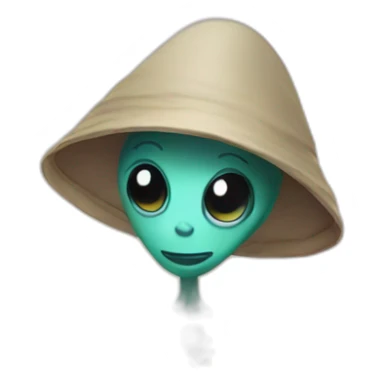 alien planting flowers sticker