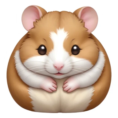 Meme-Worthy Cute Sleeping Brown and White Banded Hamster Portrait Emoji, Head resting peacefully with a contented smile, showcasing a delightfully compact build and a luxuriously soft banded fur of brown and white, eyes shut in a serene nap, Simplified yet hilariously adorable features, highly detailed, glowing with a soft, drowsy light, high shine, relaxed and utterly lovable, stylized with an air of playful laziness, bright and heartwarming, soft glowing outline, capturing the essence of a comically sleepy hamster, so meme-worthy it feels like it could instantly become the next viral sensation of adorable slumber! sticker