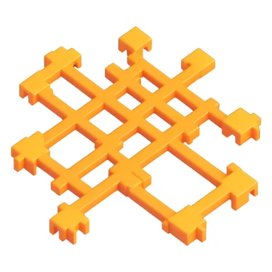 Make the intersecting pathways more complex, with additional twists, turns, and overlapping segments, in 3D emoji style, no background. sticker