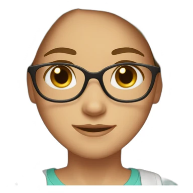 Girl with brown eyes and brown shoulder-length hair with glasses  sticker