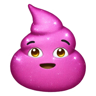 Pink sparkly poop sticker