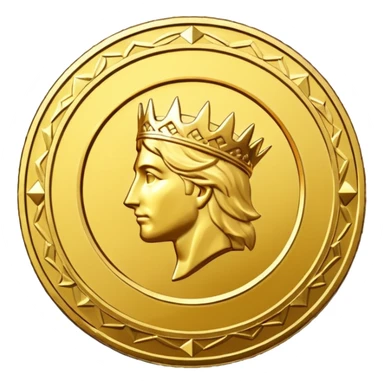 Golden Coin Magic Fantasy Low Poly sticker