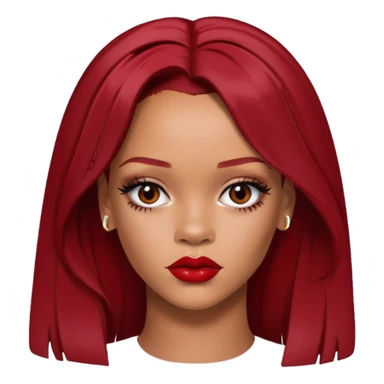 Rihanna with dark red hair sticker