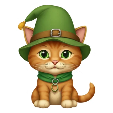 گربه چکمه پوش که دارد دست در دماغش می‌کند با کلاه سبز sticker