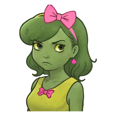 Girl with a really disgusted face sticker