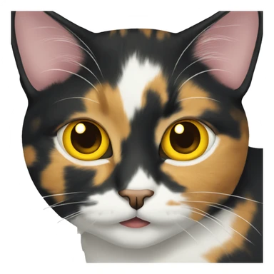 Calico cat with yellow eyes sticker