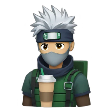 kakashi drinks starbucks sticker