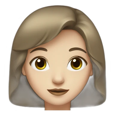 pale woman with brown hair and side bangs, green and brown heterochromia   sticker