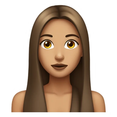 Pretty tan girl with long straight brown hair and super long eyelashes and nice lipstick  sticker