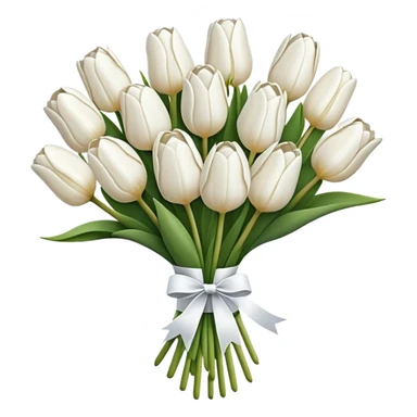white tulip bouquet  sticker