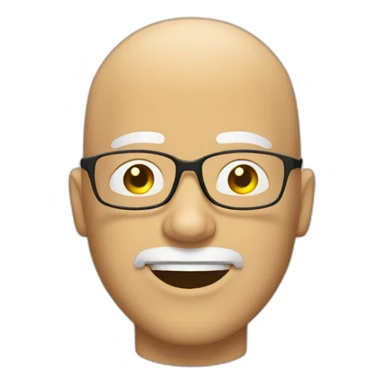 bald white man with glasses with a goatee winking sticker