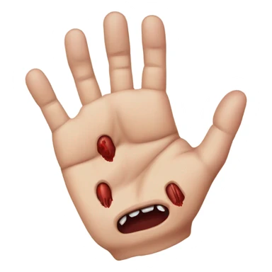 Hand with cat bite marks  sticker