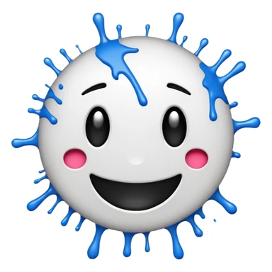Splatter emoji but white sticker