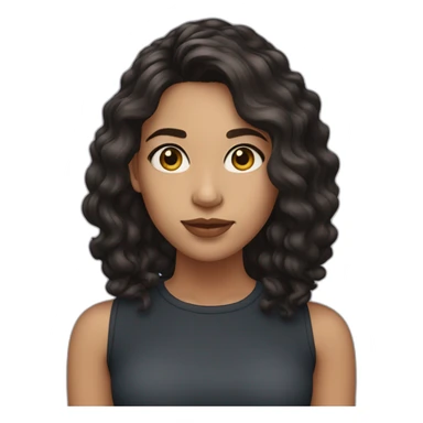 Light skinned girl in her 20s with dark shoulder length hair sticker