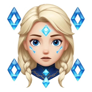 Woman frozen mid-spell, glowing runes around her body, charged silence sticker