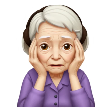 old lady face palm sticker