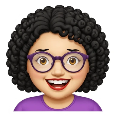 short fat lady with glasses ,crooked teeth and crazy curly black hair sticker