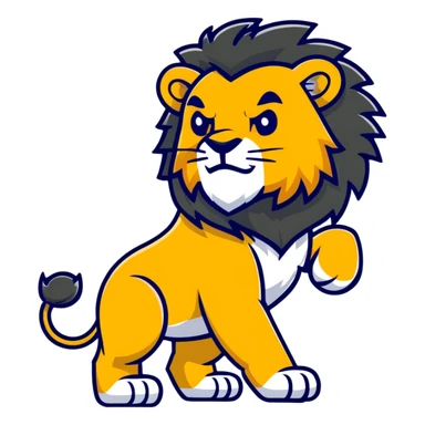 muscular lion sticker