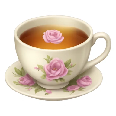Pretty tea cup sticker