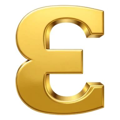 Symbole de currency en or en forme de lettre F précise, seul, 3D, brillant, style emoji simple et lisible sur fond uni. pas une autre lettre

F sticker