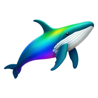 Rainbow color humpback whale sticker