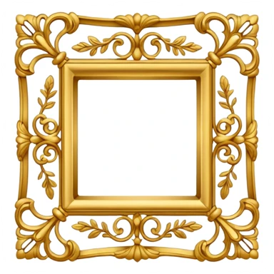 gold lace vintage square frame  sticker