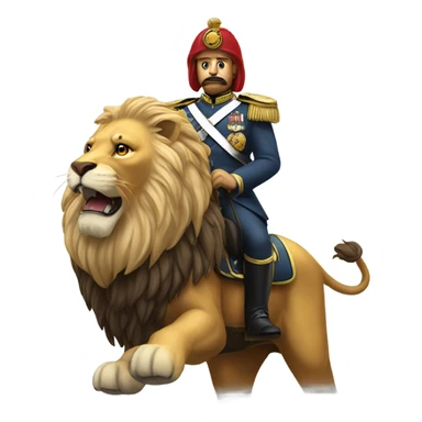 Commander riding a lion sticker