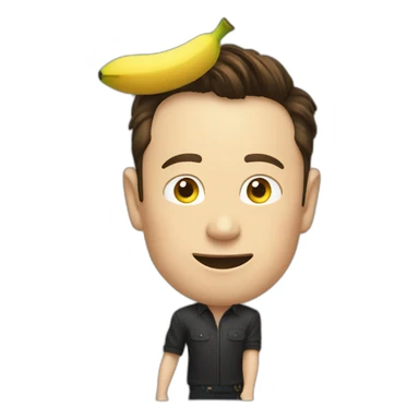 Elon musk pointing a banana at his head sticker