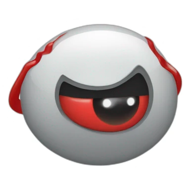 pickelball with energetic red Eyes sticker