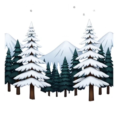 Beautiful snowy night forest sticker