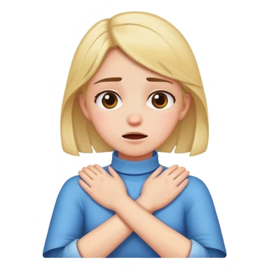 Girl cross arms choking her neck  sticker