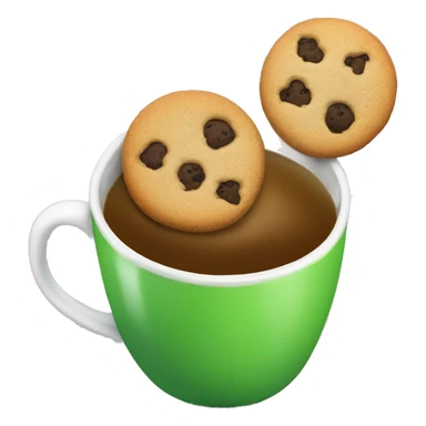 a cup of hot green tee with cookies  sticker