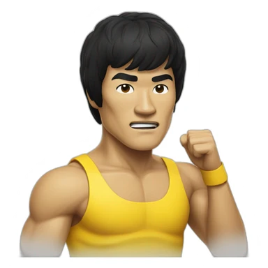 bruce lee in yellow sticker