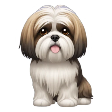 Dog Shih Tzu with long wool full-height  sticker