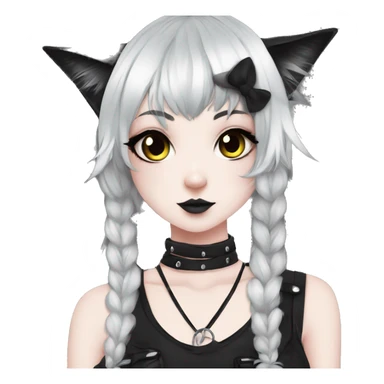 Edgy Kawaii Cute Cool Cartoon Beautiful Elegant Pretty Anime Punk Techwear Gothic Catgirl sticker