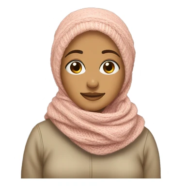 Slightly tanned hijabi with a beanie and a cozy knitted scarf sticker