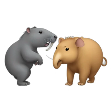 capybara fighting an elephant sticker