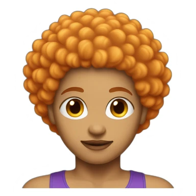Light skin afro orange in fitness sticker