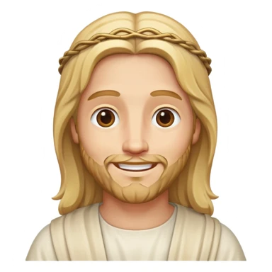 blond jesus smiling sticker
