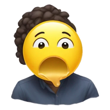 Yellow circle 🙄 blowing bubble gum sticker