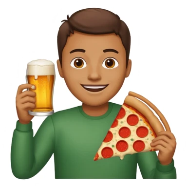 Enjoying pizza and beer  sticker