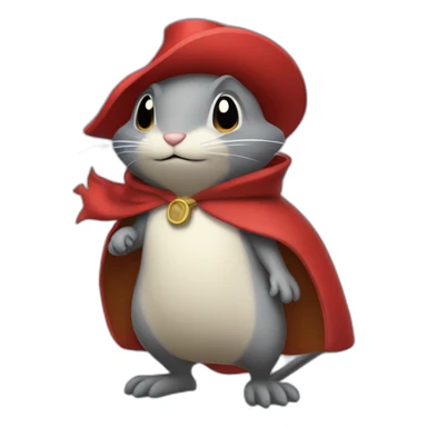daroach (the kirby character which is a grey rat with a  red cape & tophat) sticker