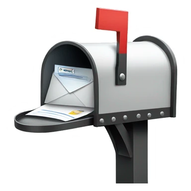 mailbox with mail coming out sticker